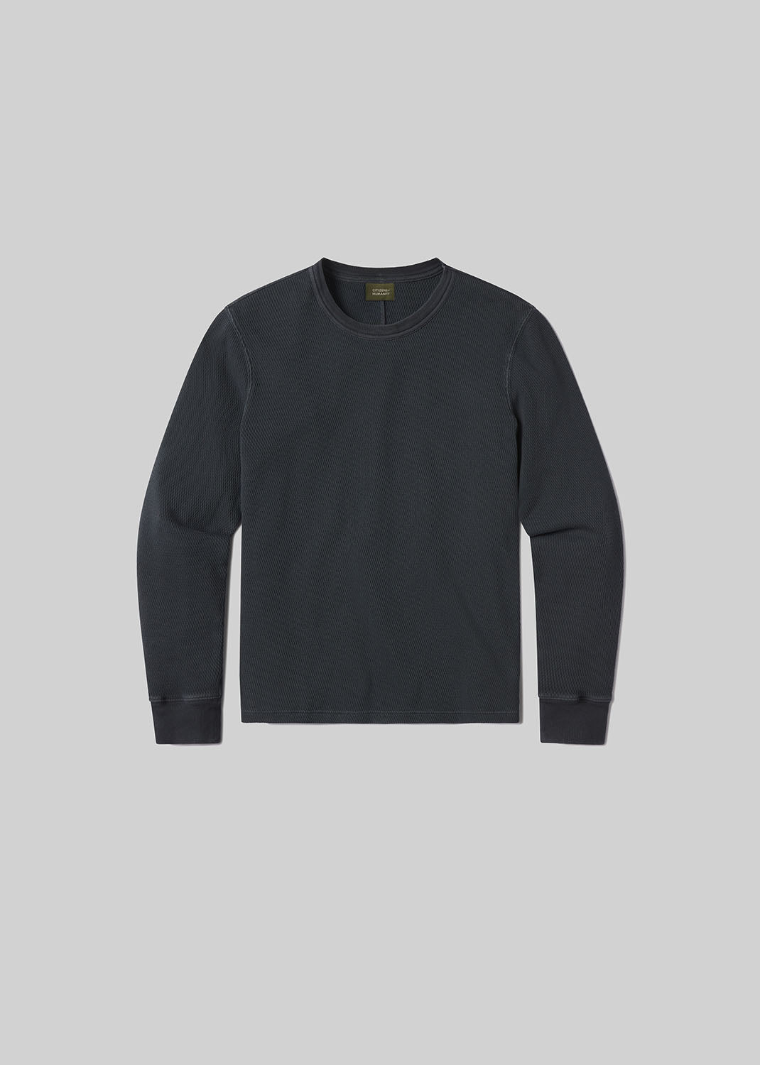 Waffle Crewneck in Charred Cedar flat