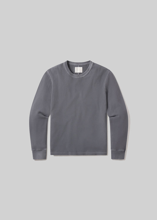Waffle Crewneck in Grey flat