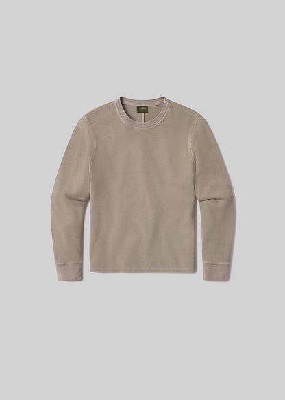 Waffle Crewneck in Pelican FLAT