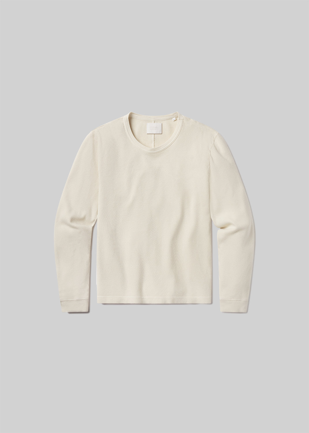 Waffle Crewneck in Plaster flat