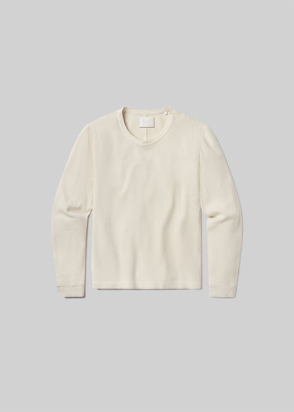 Waffle Crewneck in Plaster flat