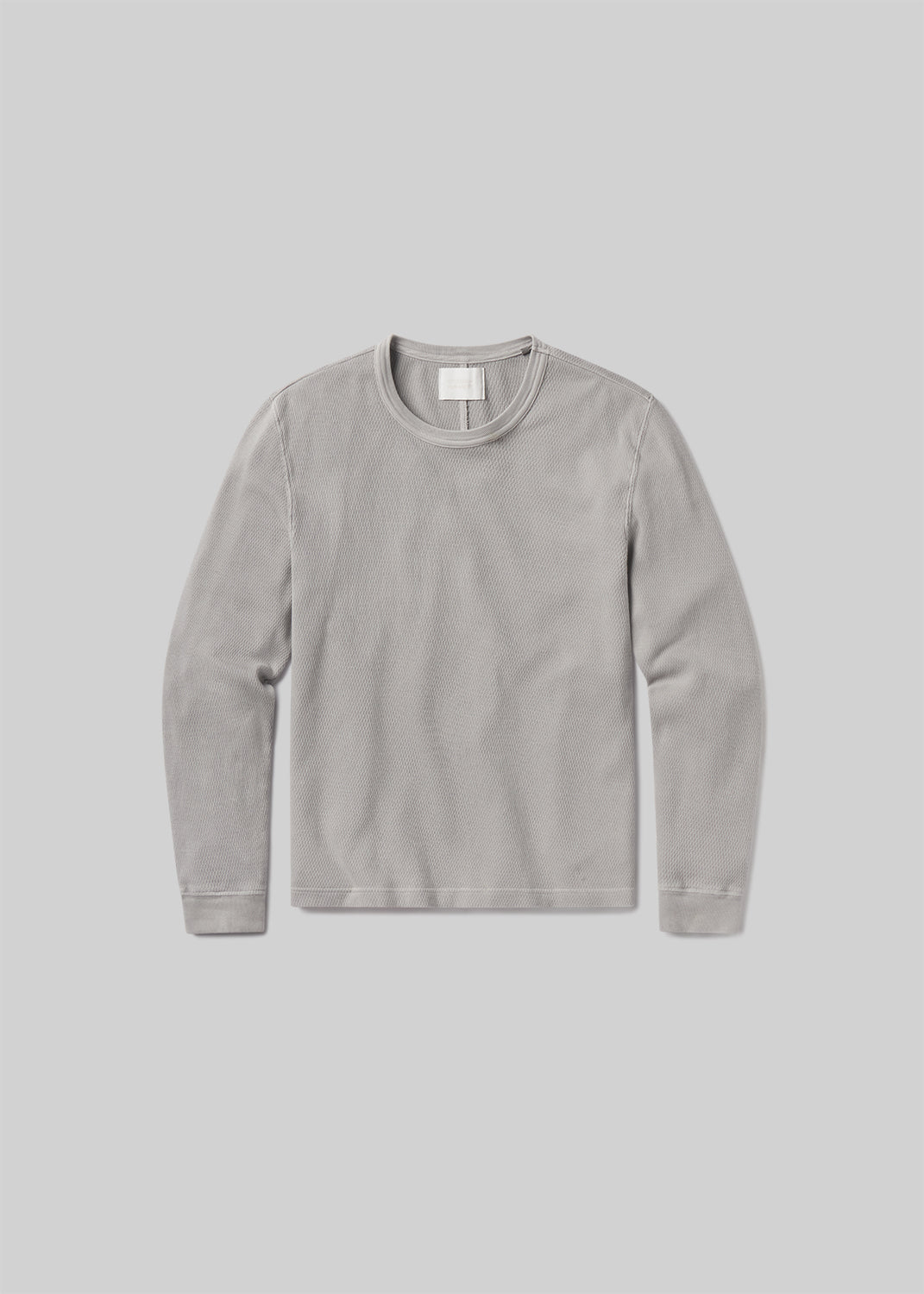 Waffle Crewneck in Stone Grey flat