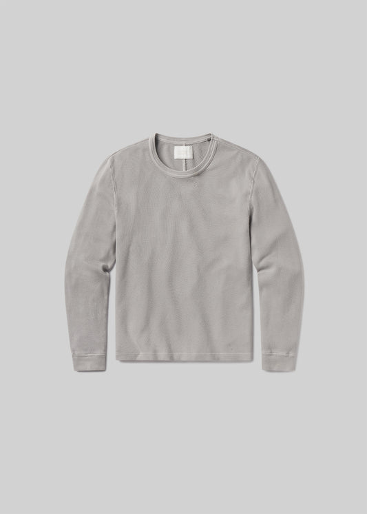 Waffle Crewneck in Stone Grey flat