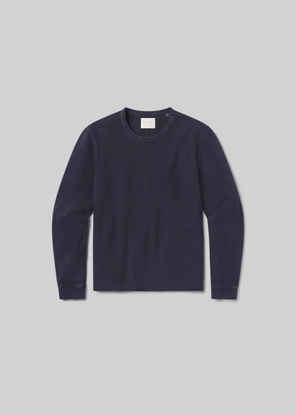 Waffle Crewneck in Vintage Navy flat