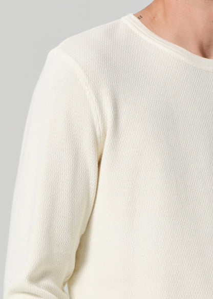 Waffle Crewneck in Canvas detail