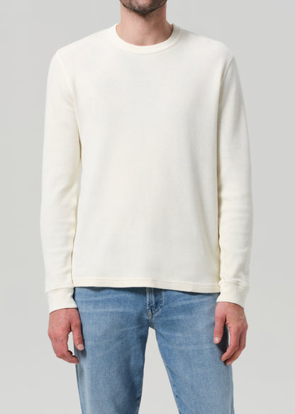 Waffle Crewneck in Canvas front