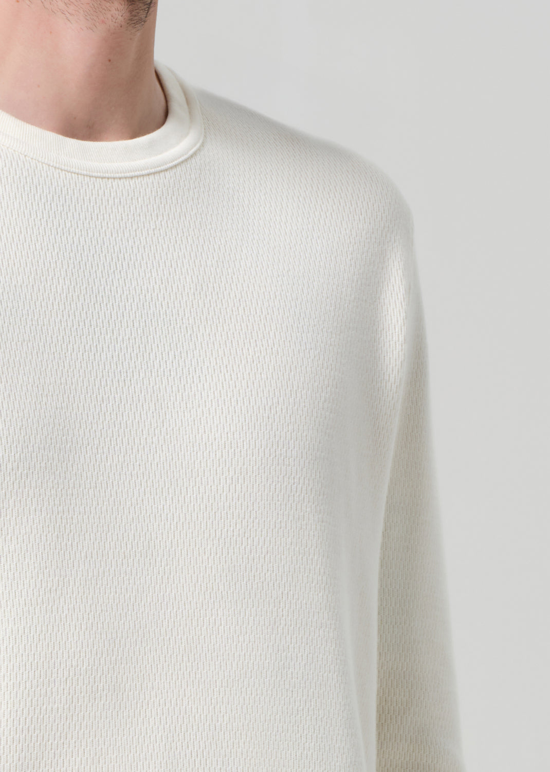 Waffle Crewneck in Canvas detail