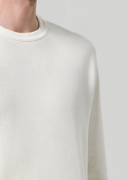Waffle Crewneck in Canvas detail