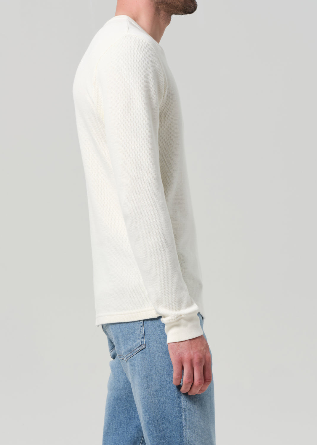 Waffle Crewneck in Canvas side