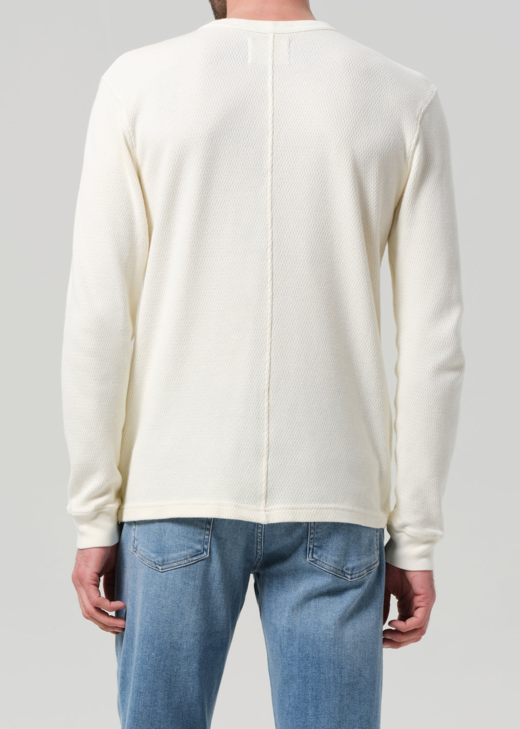 Waffle Crewneck in Canvas back