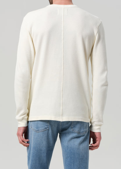 Waffle Crewneck in Canvas back