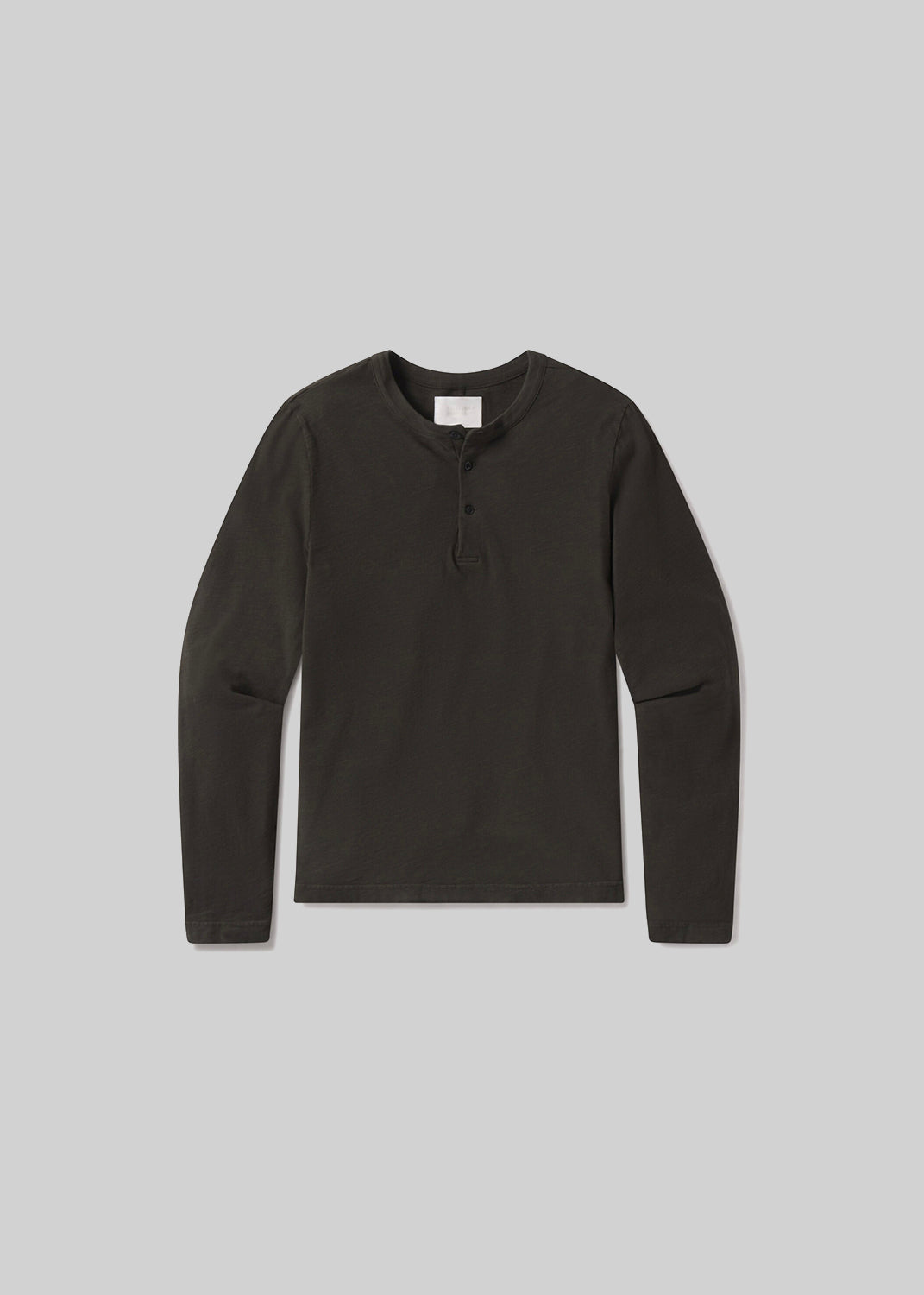 Three Button Henley in Forrest flat