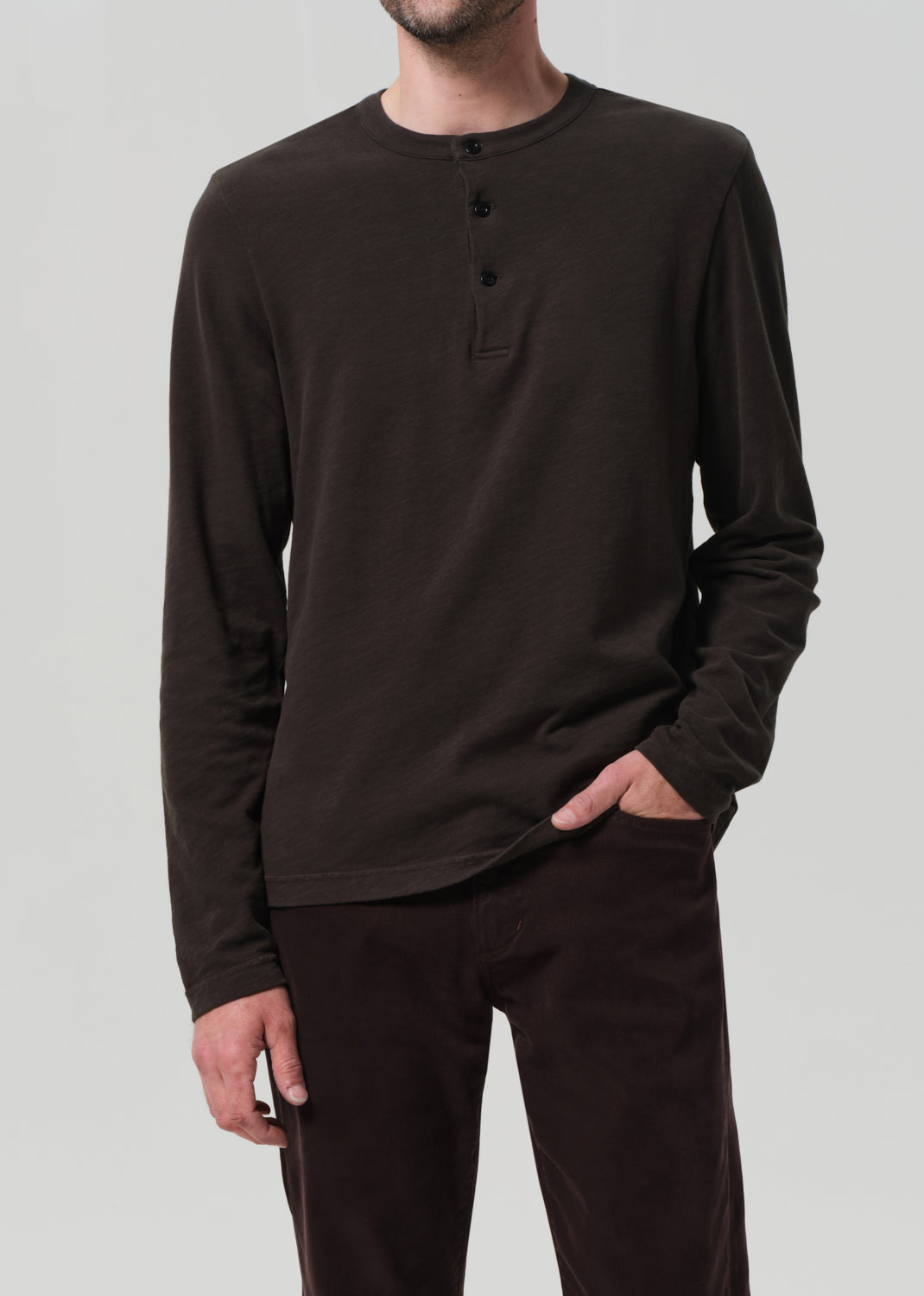 Three Button Henley in Forrest