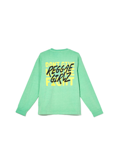 Reggae Girlz Unisex Long Sleeve Tee in Green back