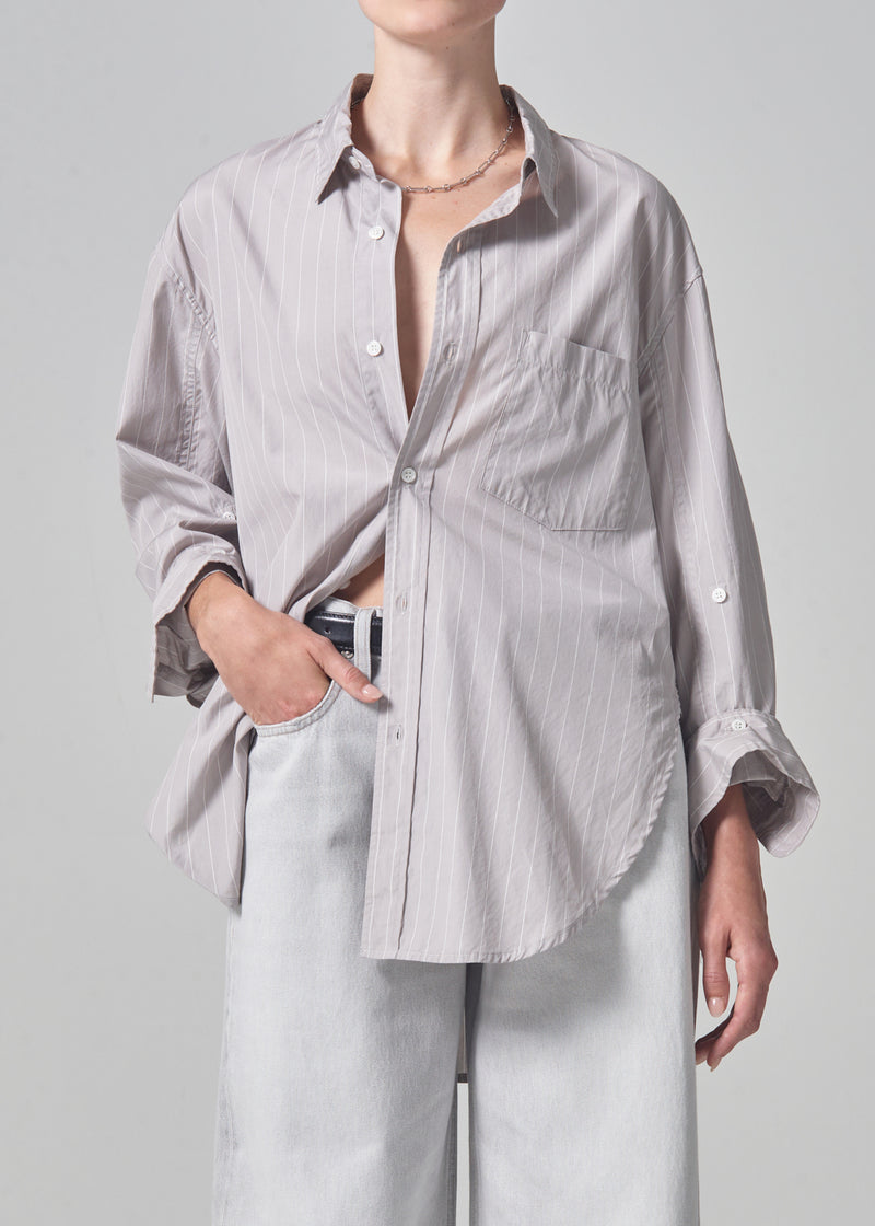 Kayla Shirt in Tailor Grey Stripe