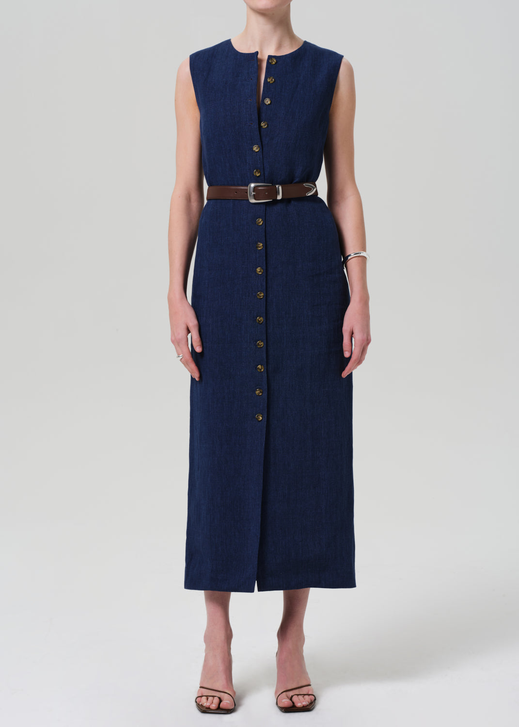 Button Dress in Linen | Women's Dresses