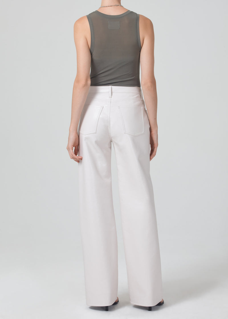 Annina High Rise Wide Leg Recycled Leather in Frosting back