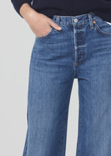 Annina High Rise Wide Leg Jeans 30" in Pinnacle detail