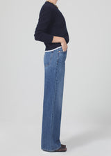 Annina High Rise Wide Leg Jeans 30" in Pinnacle side