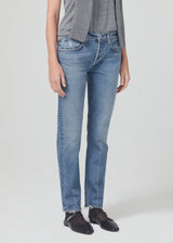 Emerson Mid Rise Relaxed 29" Jeans in Dimple front