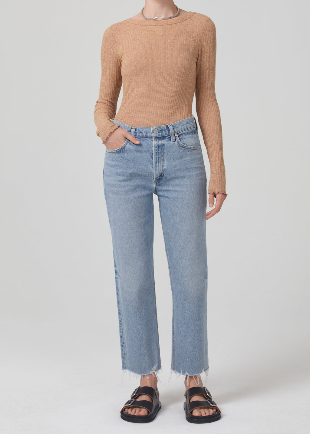Daphne Crop High Rise Stovepipe in Checkmate – Citizens of