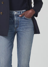 Ella Mid Rise Crop Slim Jeans in Ascent detail