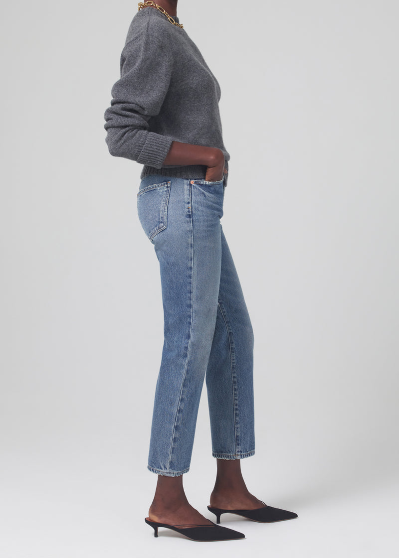 Emery Crop Relaxed Straight Jeans in Passage side