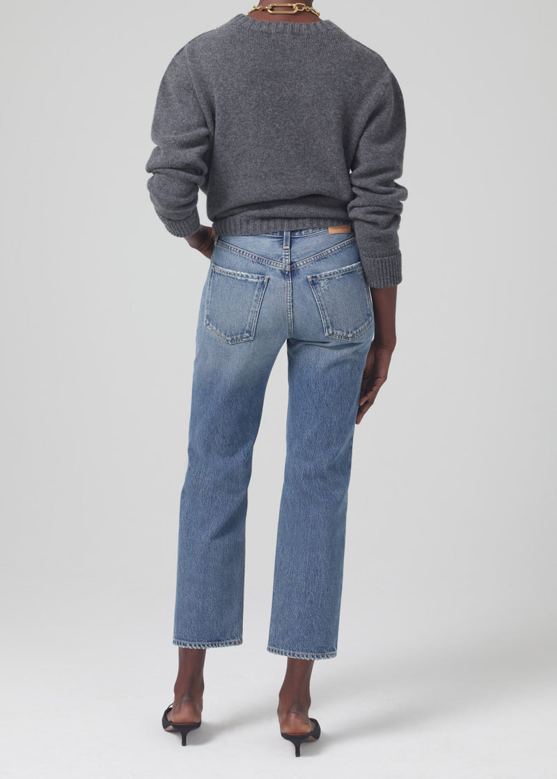 Emery Crop Relaxed Straight Jeans in Passage back