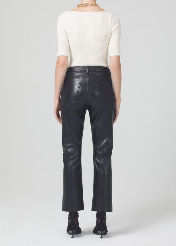 Isola Mid Rise Boot Recycled Leather Pants in Black back