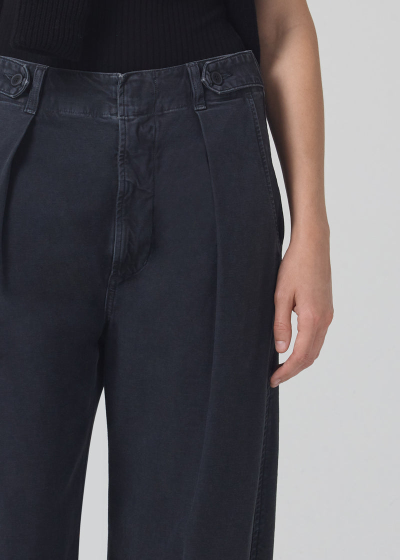 Payton Utility Trouser in Washed Black detail