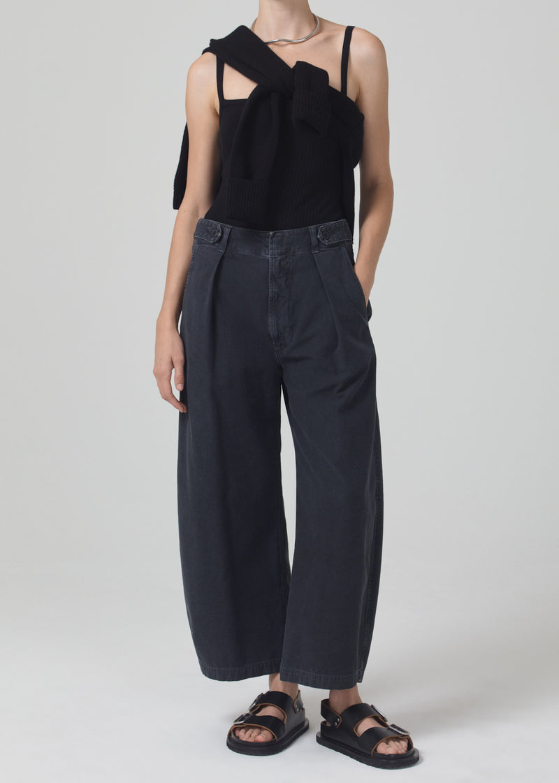 Payton Utility Trouser in Washed Black front