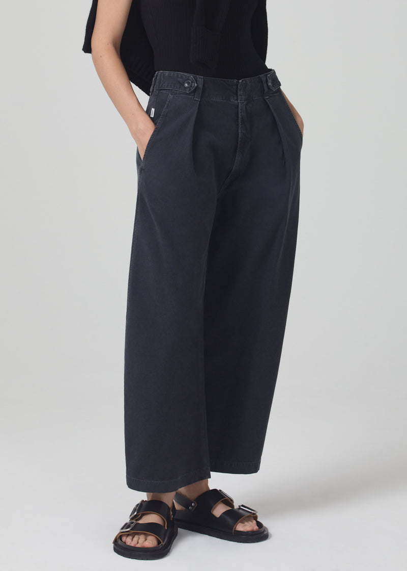 Payton Utility Trouser in Washed Black front