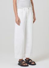 Ayla Baggy Cuffed Crop in Serene front
