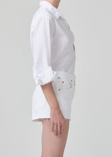 Shrunken Kayla Shirt in Oxford White side