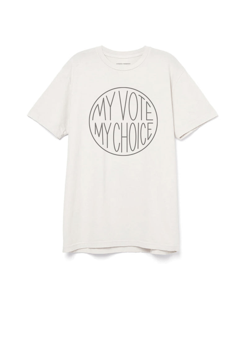 I Am A Voter Tee in Cream front