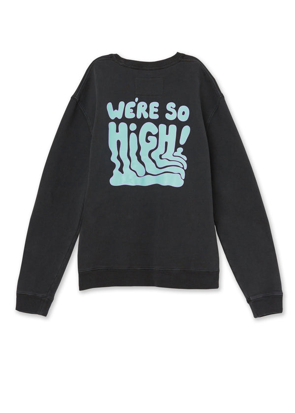 Coal In One "We're so high" Unisex Adult Crewneck in Black back
