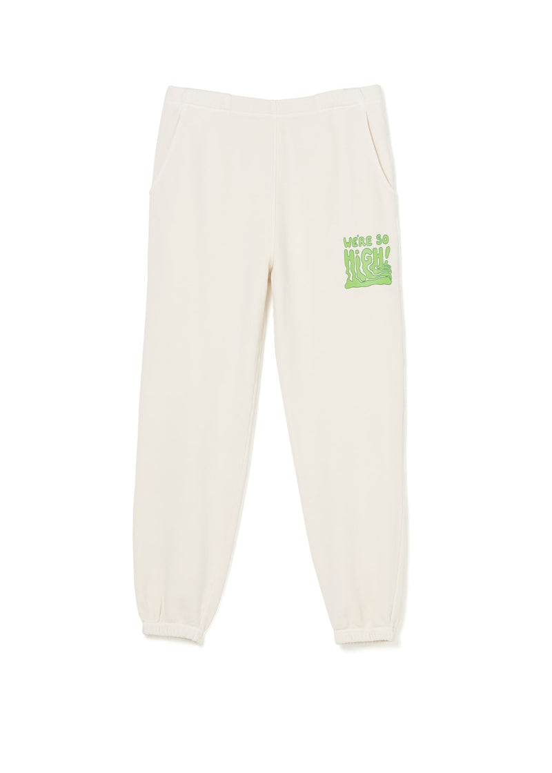 The Haas Brothers So High Adult Unisex Sweatpant in Cream