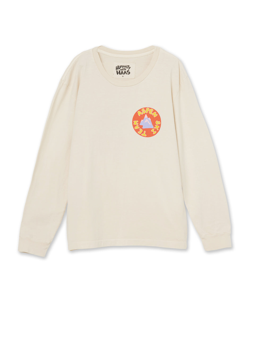 Lucid Cream "Aspen Ski Team" Unisex Adult Long Sleeve Tee in Cream front