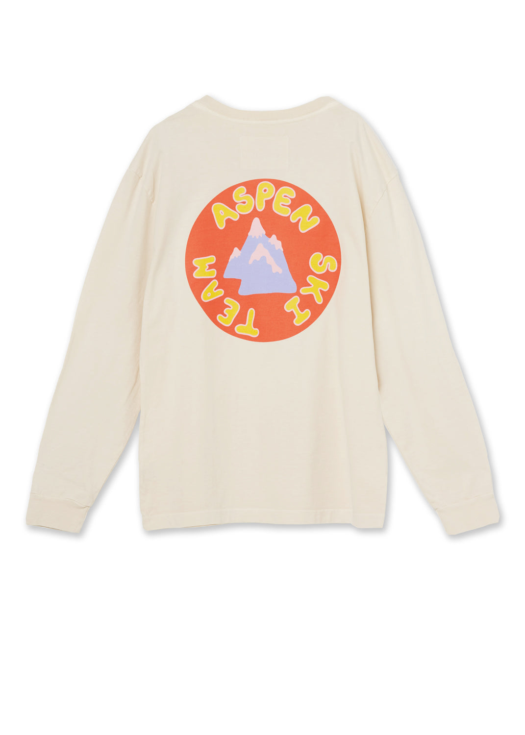 Lucid Cream "Aspen Ski Team" Unisex Adult Long Sleeve Tee in Cream back