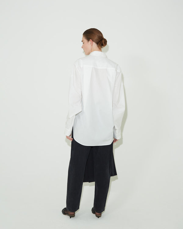 GOLDSIGN - The Twist Sleeve Shirt in White back